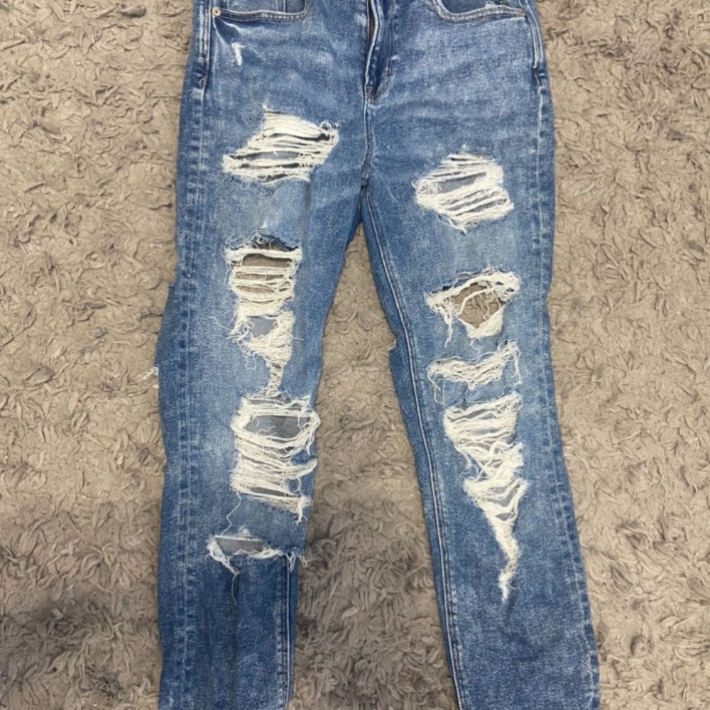 double sided ripped mom jeans, brand new never worn